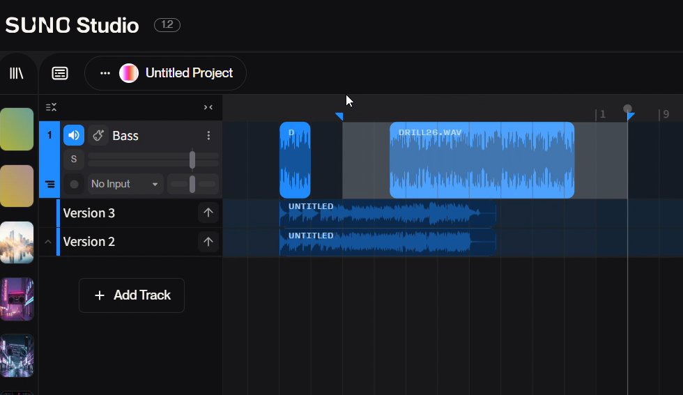 Suno Studioのスプリット機能の使いオーディオ音源素材をカットするやり方 - ⑤ 不要なオーディオ素材を削除する